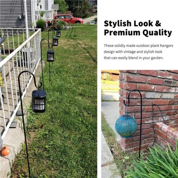 Bird Feeder Pole, 45 INCH Heavy Duty Shepherds Hooks for Outdoor with 5 - Picture 4 of 7